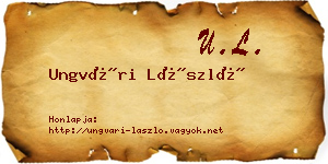 Ungvári László névjegykártya